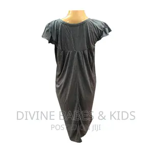 Nursing Maternity Dress 3/4 Sleeve Loose Fit-Grey and Cream