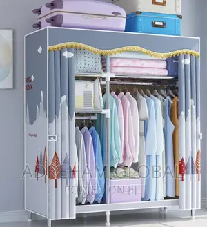 3 Columns Bedroom Wardrobe With Cover.