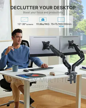 SMAAT Dual Gas Spring Monitor Arm for 13"-35" Screen