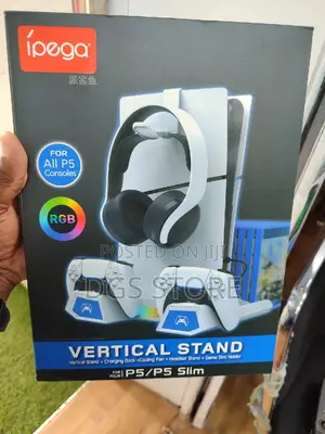 Ipega Vertical Stand for PS5 Flat and PS5 Slim With RGB