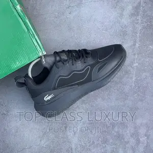 ORIGINAL Lacoste Textile Active “Black MEN WOMAN SNEAKERS