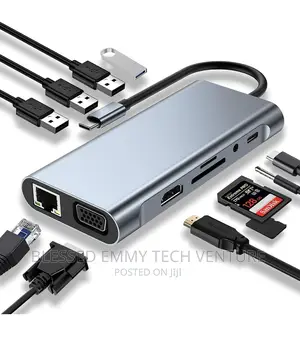 11 in 1 Dongle With HDMI, VGA, Type C PD, USB3.0,