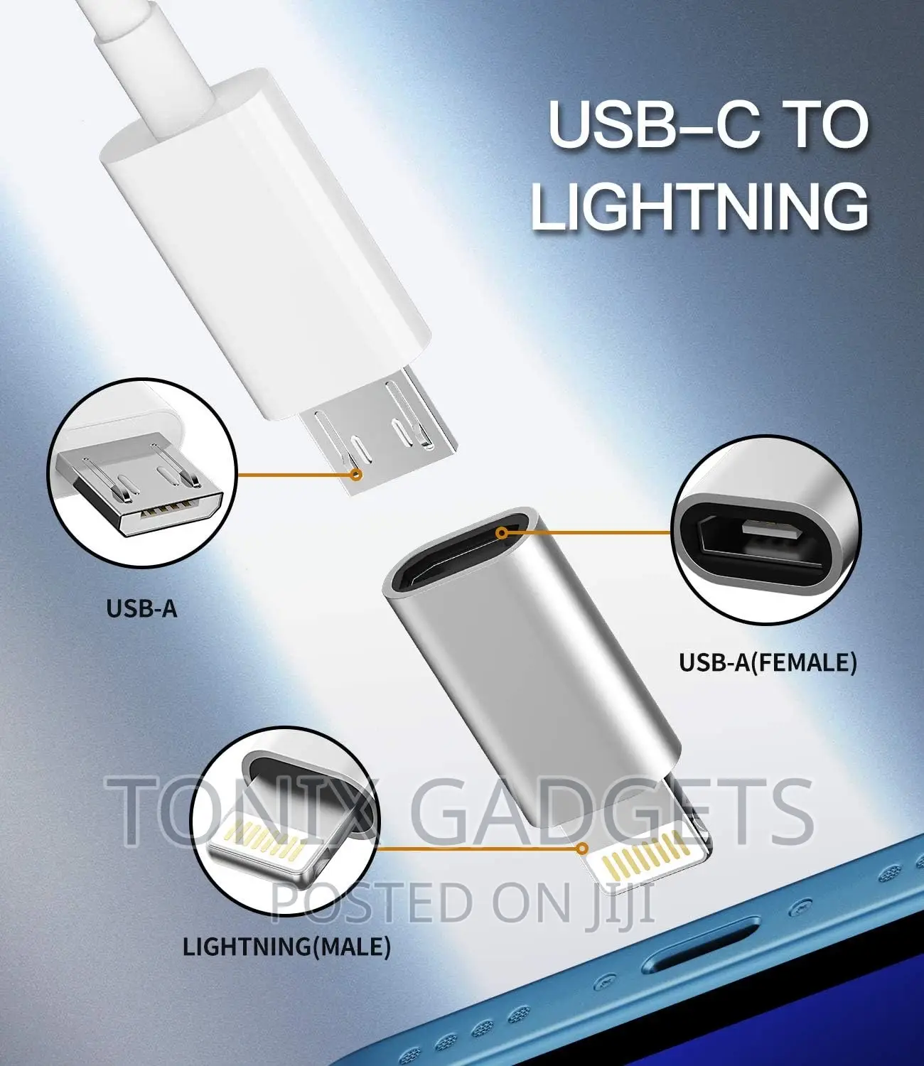 Micro USB to Lightning Adapter - Fast Charge Data Transfer