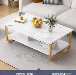 MDF Double Layer Center Table, 100cm