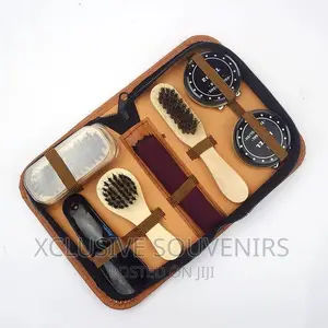 7pcs Deluxe Shoe Care Kit With Leather Case