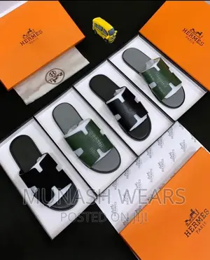 Original Hermes Leather Slipers