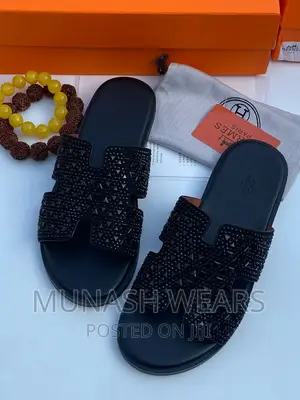 Original Hermes Leather Slipers