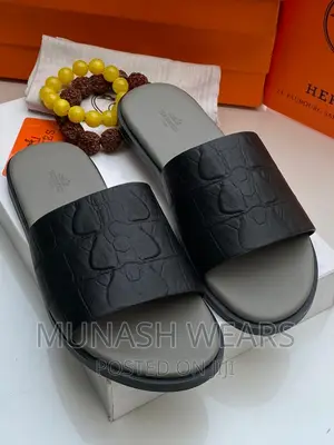 Original Hermes Leather Slipers