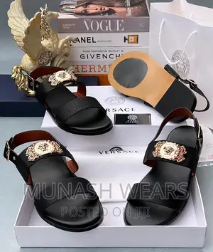 Luxury Original Versace Leather Sandal