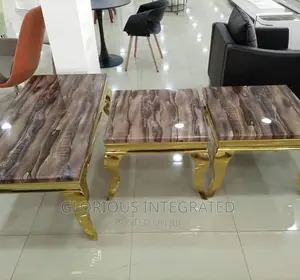 Center Table With Two Sides Stools