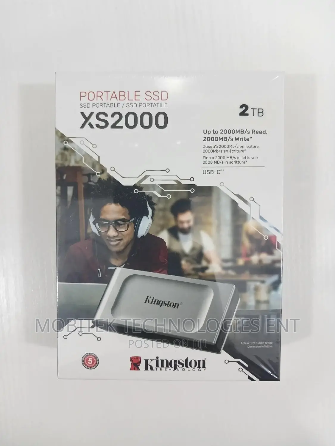 2tb Kingston Xs2000 External SSD Storage Drive (2,000mb/S)