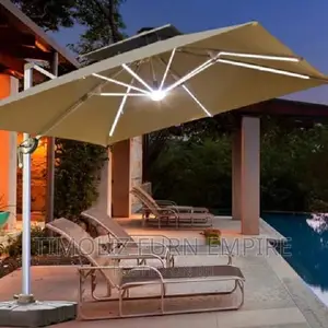 Outdoor Garden Parasol With Solar Light