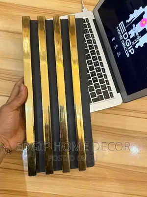 Fluted Wpc Panel Gold Black