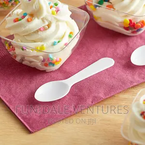 300ct White Styrene Taster Spoon