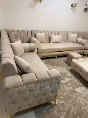 7 Seaters L Shape Sofa With Puff