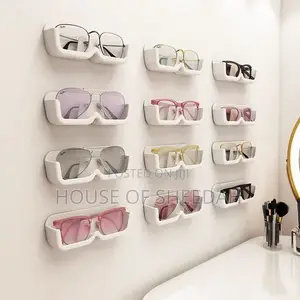 3pc Wall Mounted Perforated Free Sunglasses Storage Rack