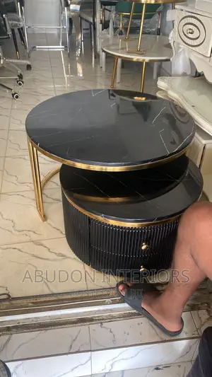 Adjustable Marble Black Center Table