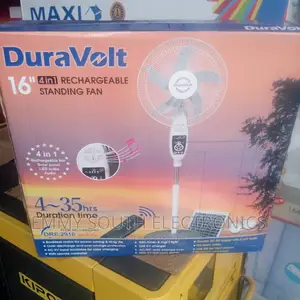 Dura Volt Rechargeable Fan With Solar Panel in Side