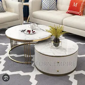 Exquisite Marble Centre Table With Storage Cabinet