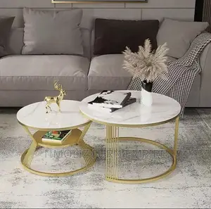 Extendable Luxury Marble Centre Table Cream Top