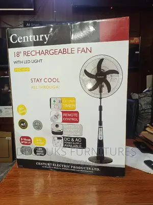 Century 18"Inch Rechargeable Standing Fan Wit Remote Control