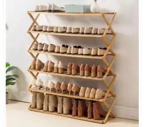 Foldable Shoe Rack - 6 Layer - Bamboo