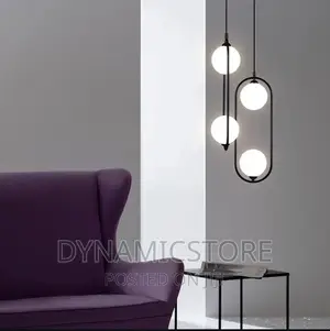 Black Metal Lamp With Two White Glass Globes