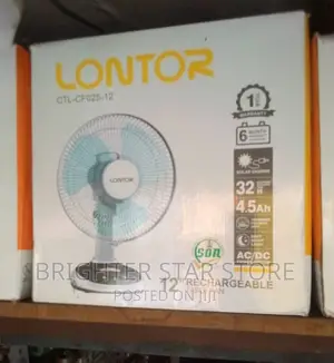 Lontor Rechargeable Table Fan 12 Inches