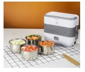 Electric Lunch Box With 4 Pot - 2 Layer - 200W