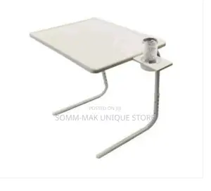 Adjustable Table Mate Iv With Cup Holder - White