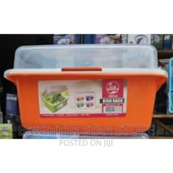 Plastic Plate Rack With Cover Drainer