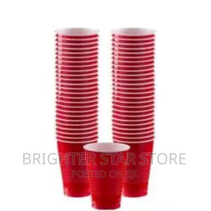 Red Fancy Disposable Cups - 50pcs