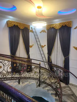Royal Exquisite Turkey Curtains With Golden Pelmet