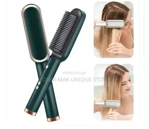 Hot Comb Hair Straightener Brush - 34w - Green