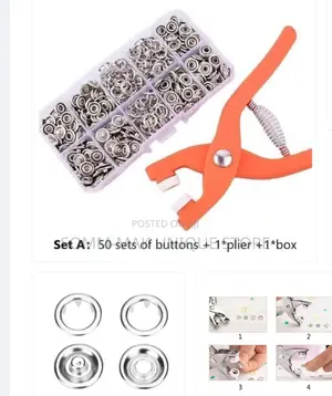 Plier Tool 9.5mm Snap Fasteners Tool Kit Prong Snaps Buttons