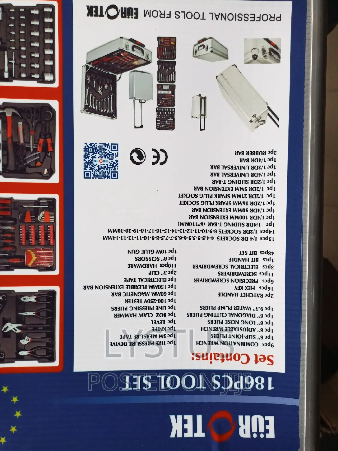 186pcs Electrical/ Mechanical Tool Set
