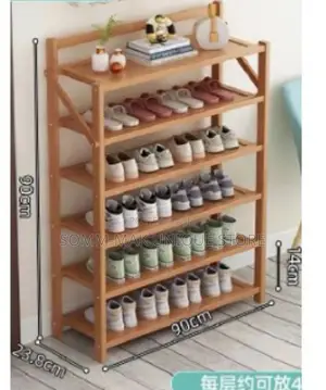 6 Layer Exquisite Multi Layer Wooden Shoe Rack