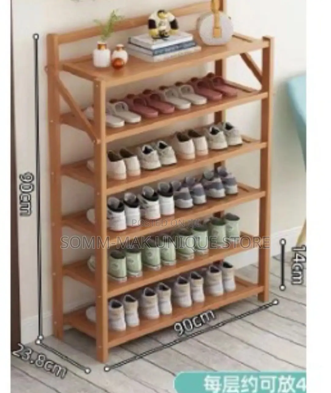 6 Layer Exquisite Multi Layer Wooden Shoe Rack