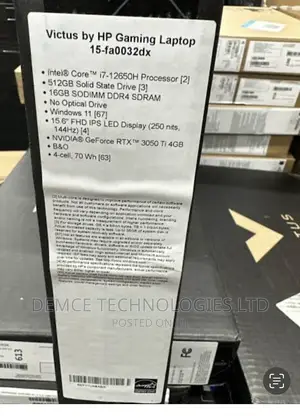 New Laptop HP Victus 15 16GB Intel Core I7 SSD 512GB