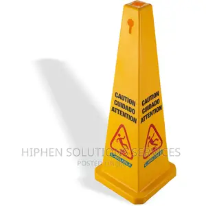36" Yellow Multilingual Wet Floor