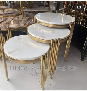 3 in 1 Extendable Marble Side Stools