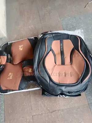 Gold Horse Black and Brown Leather Seat Cover
