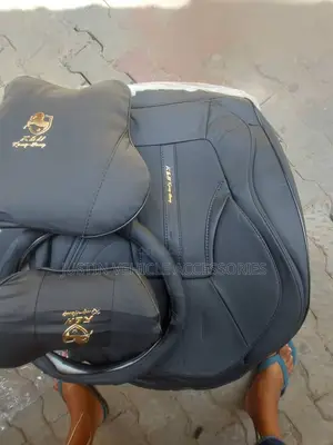 Gold Horse Full Black Leather Seat Cover