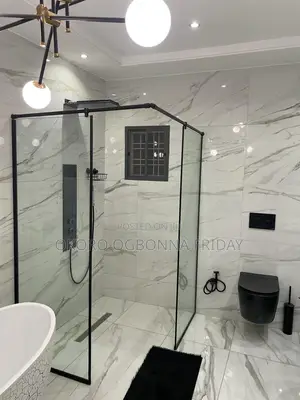 Shower With Black Accessories