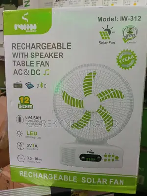Rechargeable Solar Fan