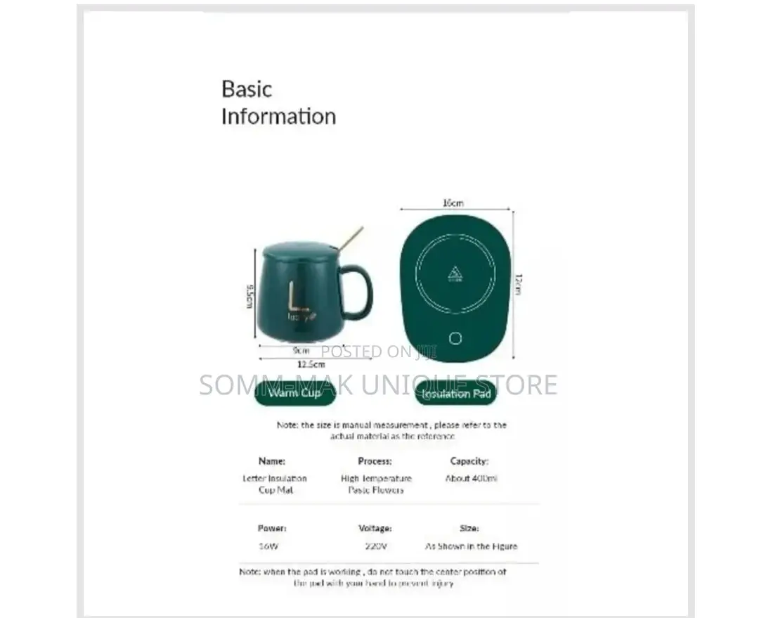 Ceramic Coffee Cup With Automatic Heating Pad