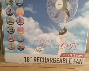 QASA 18" Rechargeable Fan QRF-7918 Curvy