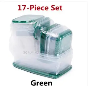 Transparent Food Storage Bowl Set With Lid Cover - 17pcs