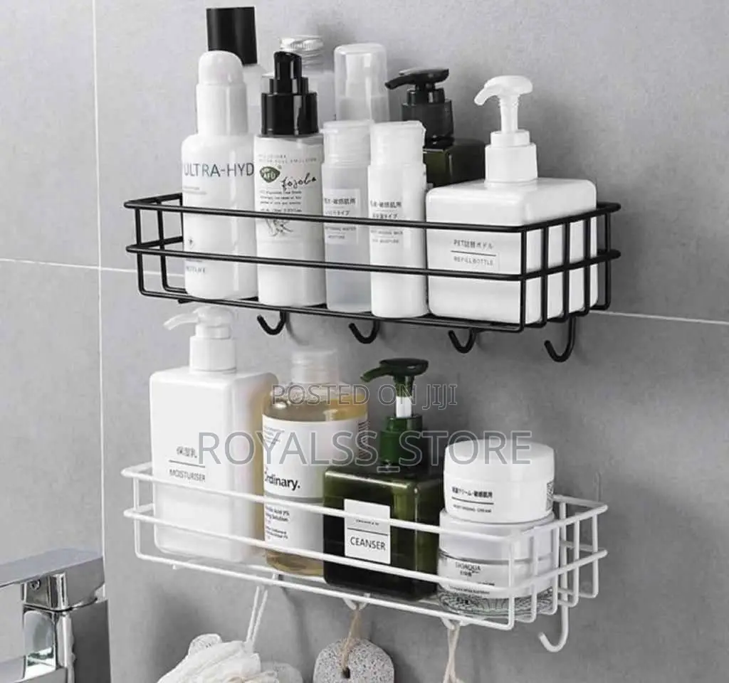 2pcs Bathroom Rack With Hooks
