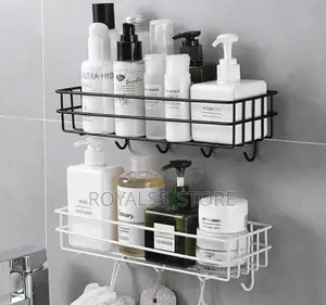 2pcs Bathroom Rack With Hooks